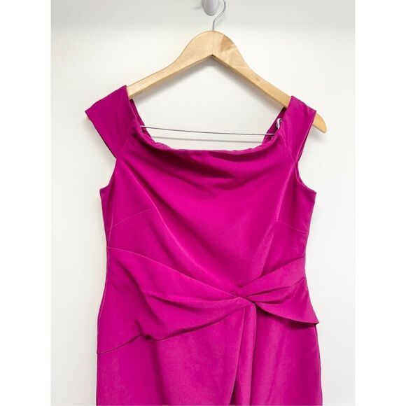 Lauren Ralph Lauren Dress Size 8‎ Pink Crepe Off Shoulder Back Zip Knee Length - Picture 5 of 13